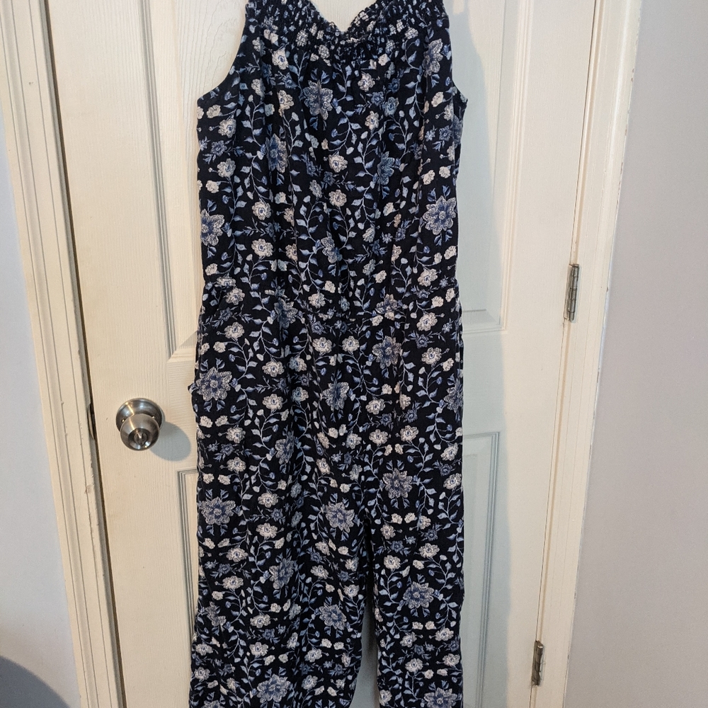 Blue flowery jumpsuit